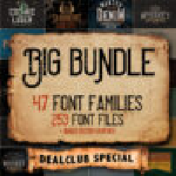 Image of Big Bundle Of 47 Vintage Fonts Families With 253 Font Files + Bonuses / DealClub