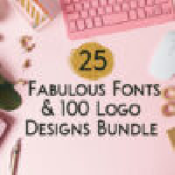 Image of 25 Fabulous Fonts And 100 Branding Logo Designs Bundle / DealClub