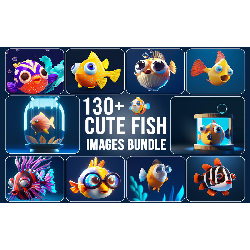 Image of 130+ Cute Fish Images Bundle