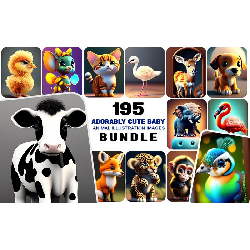 Image of 195 Cute Baby Animal Images Bundle