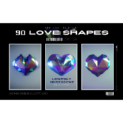 3D Love Shapes – Iridescent Heart