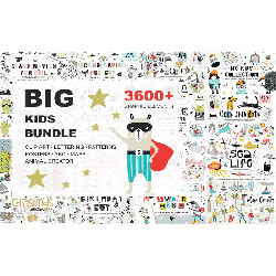 Image of 3600+ Kids Graphic Design Bundl